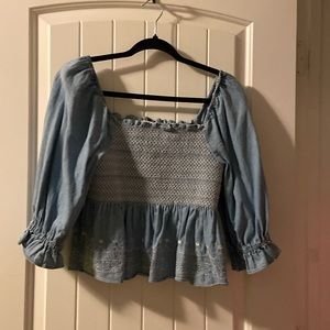 American Eagle denim boho top